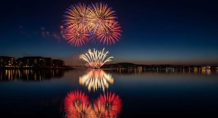 Event Night Festival with Fireworks, Lights, and Celebrations
.