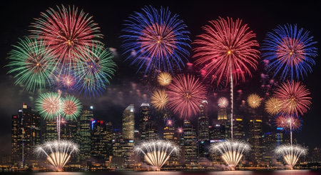 Event Night Festival with Fireworks, Lights, and Celebrations
.