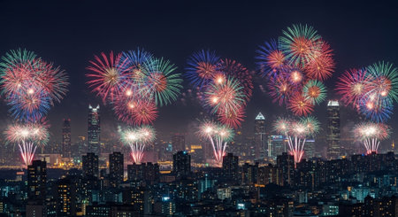 Event Night Festival with Fireworks, Lights, and Celebrations
.