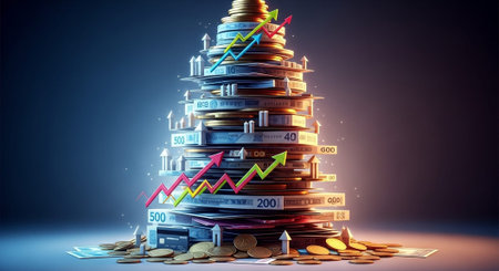 Finance and Money Management Concept Background.