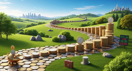 Finance and Money Management Concept Background.