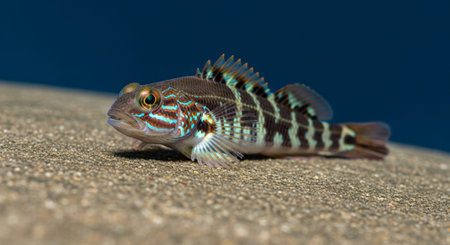 Underwater Marine Life with Tropical Fish in Blue Ocean.