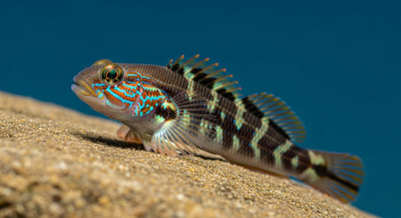 Underwater Marine Life with Tropical Fish in Blue Ocean.