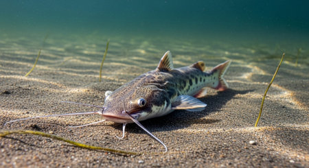 Underwater Marine Life with Tropical Fish in Blue Ocean.