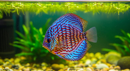 Underwater Marine Life with Tropical Fish in Blue Ocean.