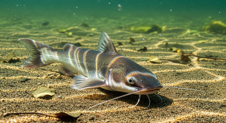 Underwater Marine Life with Tropical Fish in Blue Ocean.