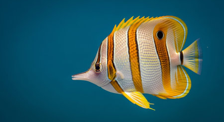 Underwater Marine Life with Tropical Fish in Blue Ocean.