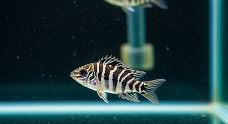 Underwater Marine Life with Tropical Fish in Blue Ocean.