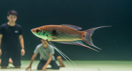 Underwater Marine Life with Tropical Fish in Blue Ocean.