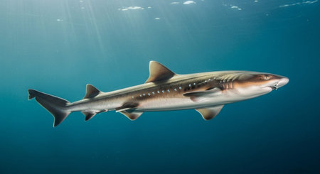 Underwater Marine Life with Tropical Fish in Blue Ocean.