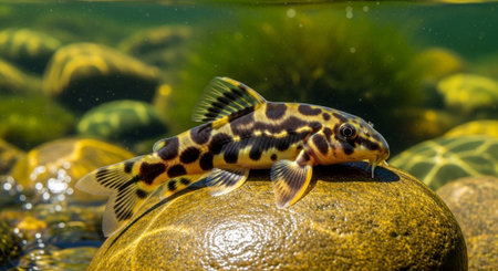 Underwater Marine Life with Tropical Fish in Blue Ocean.