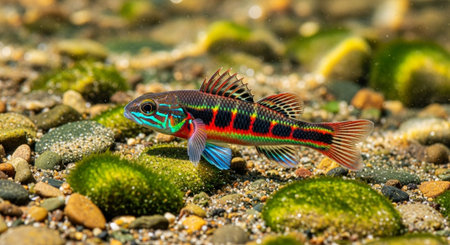 Underwater Marine Life with Tropical Fish in Blue Ocean.