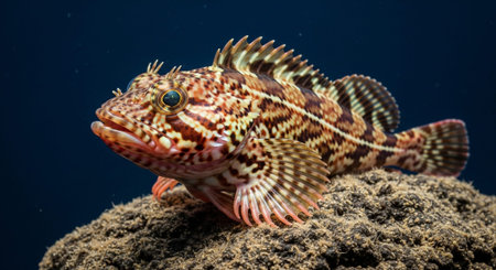 Underwater Marine Life with Tropical Fish in Blue Ocean.