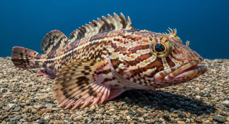 Underwater Marine Life with Tropical Fish in Blue Ocean.