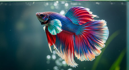 Underwater Marine Life with Tropical Fish in Blue Ocean.