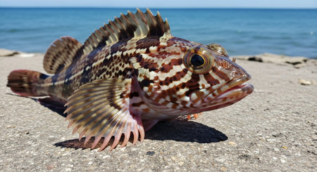 Underwater Marine Life with Tropical Fish in Blue Ocean.