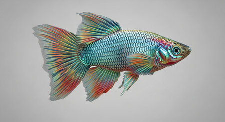 Underwater Marine Life with Tropical Fish in Blue Ocean.