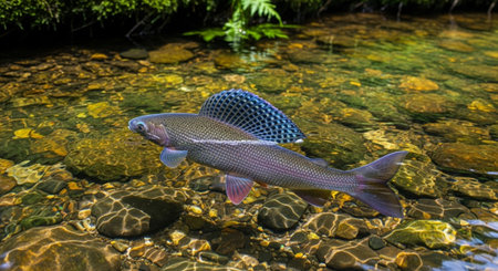 Underwater Marine Life with Tropical Fish in Blue Ocean.