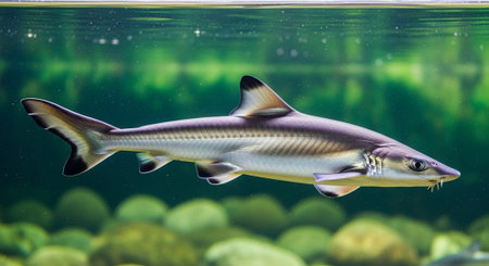Underwater Marine Life with Tropical Fish in Blue Ocean.