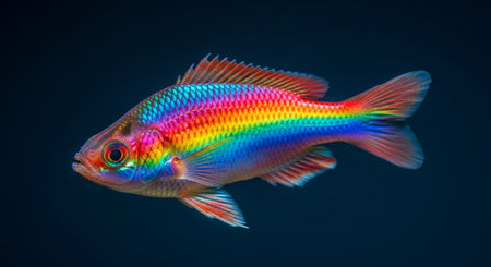 Underwater Marine Life with Tropical Fish in Blue Ocean.