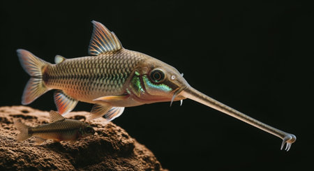 Underwater Marine Life with Tropical Fish in Blue Ocean.