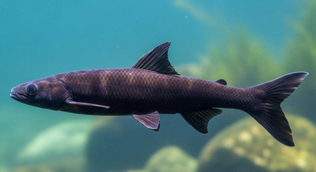 Underwater Marine Life with Tropical Fish in Blue Ocean.