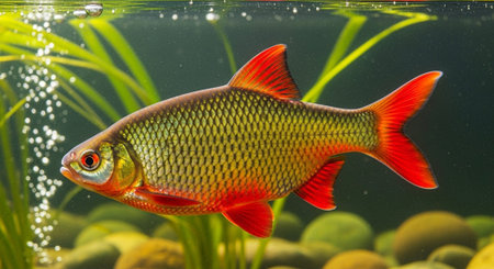 Underwater Marine Life with Tropical Fish in Blue Ocean.