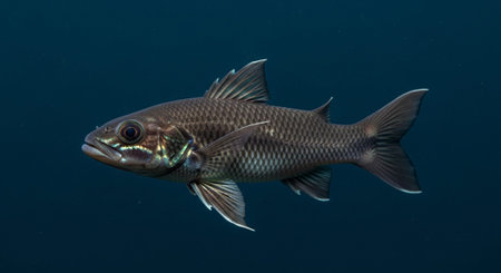 Underwater Marine Life with Tropical Fish in Blue Ocean.
