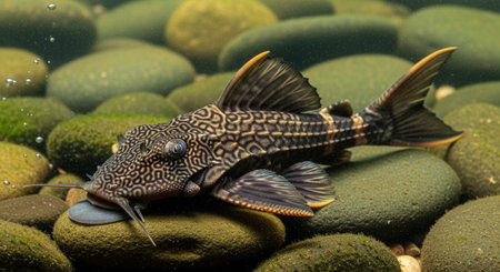 Underwater Marine Life with Tropical Fish in Blue Ocean.