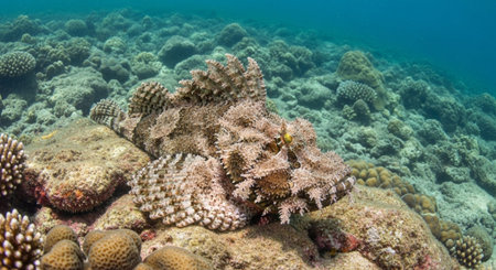 Underwater Marine Life with Tropical Fish in Blue Ocean.