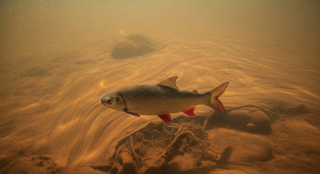 Underwater Marine Life with Tropical Fish in Blue Ocean.