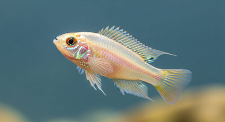 Underwater Marine Life with Tropical Fish in Blue Ocean.