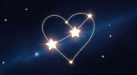 Romantic and Friendship Symbols with Abstract Light Background.
