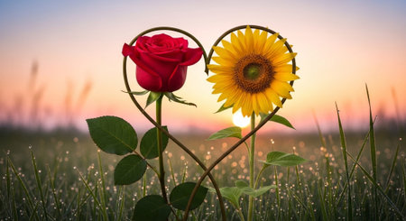 Romantic and Friendship Symbols with Abstract Light Background.の写真素材