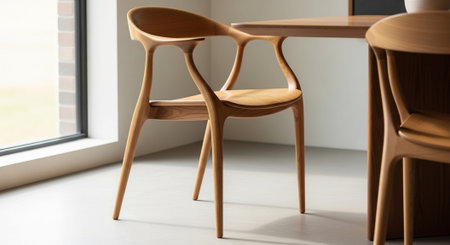 Modern Home Decor with Elegant Wooden Furniture.の写真素材