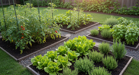 Colorful Garden Nature and Organic Farming Background.