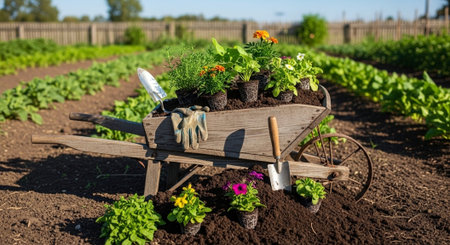 Colorful Garden Nature and Organic Farming Background.