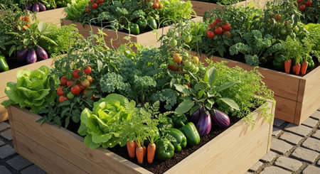 Colorful Garden Nature and Organic Farming Background.