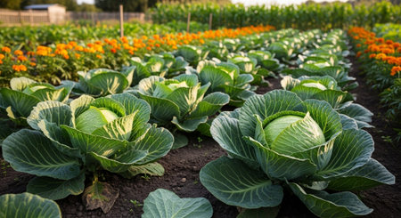 Colorful Garden Nature and Organic Farming Background.
