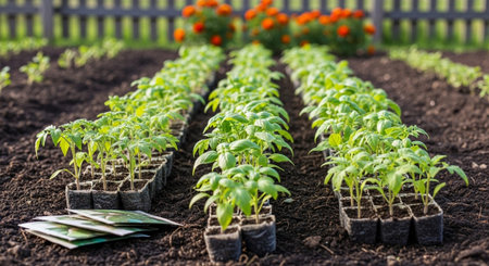 Colorful Garden Nature and Organic Farming Background.