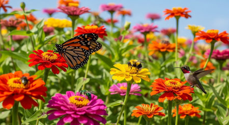 Colorful Garden Nature and Organic Farming Background.