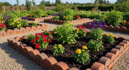 Colorful Garden Nature and Organic Farming Background.