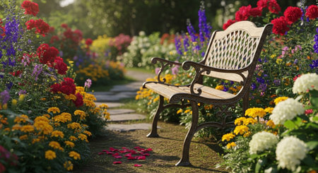 Colorful Garden Nature and Organic Farming Background.