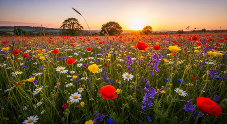 Colorful Garden Nature and Organic Farming Background.