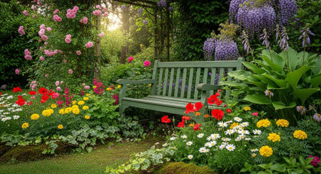 Colorful Garden Nature and Organic Farming Background.