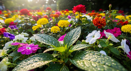 Colorful Garden Nature and Organic Farming Background.