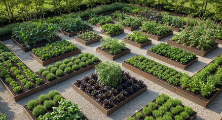 Colorful Garden Nature and Organic Farming Background.