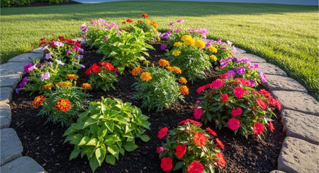 Colorful Garden Nature and Organic Farming Background.
