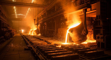 Advanced Industrial Factory and Energy Production Facility with Modern Machinery and Infrastructure.