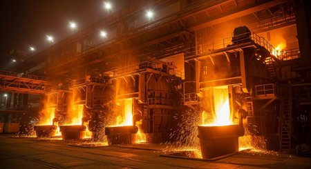 Advanced Industrial Factory and Energy Production Facility with Modern Machinery and Infrastructure.